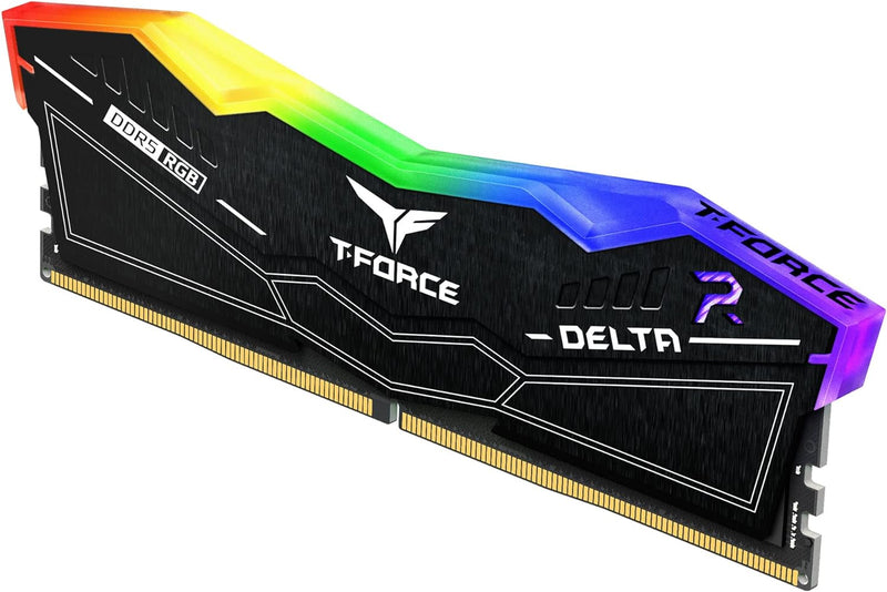 TEAMGROUP 64GB Kit (2x32GB) T-Force Delta RGB D5 Black 黑色 DDR5 6000MHz Memory FF3D564G6000HC38ADC01 (RM-DR5B64B)