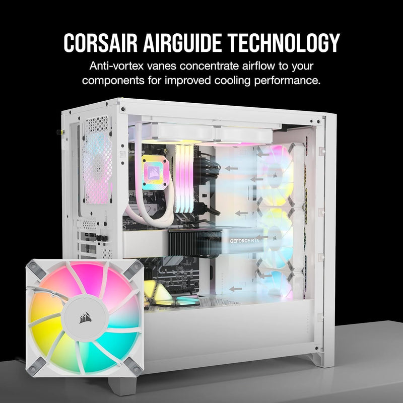 Corsair iCUE AF120 RGB ELITE 120mm PWM Single Fan - White 白色 (單件裝) CO-9050157-WW