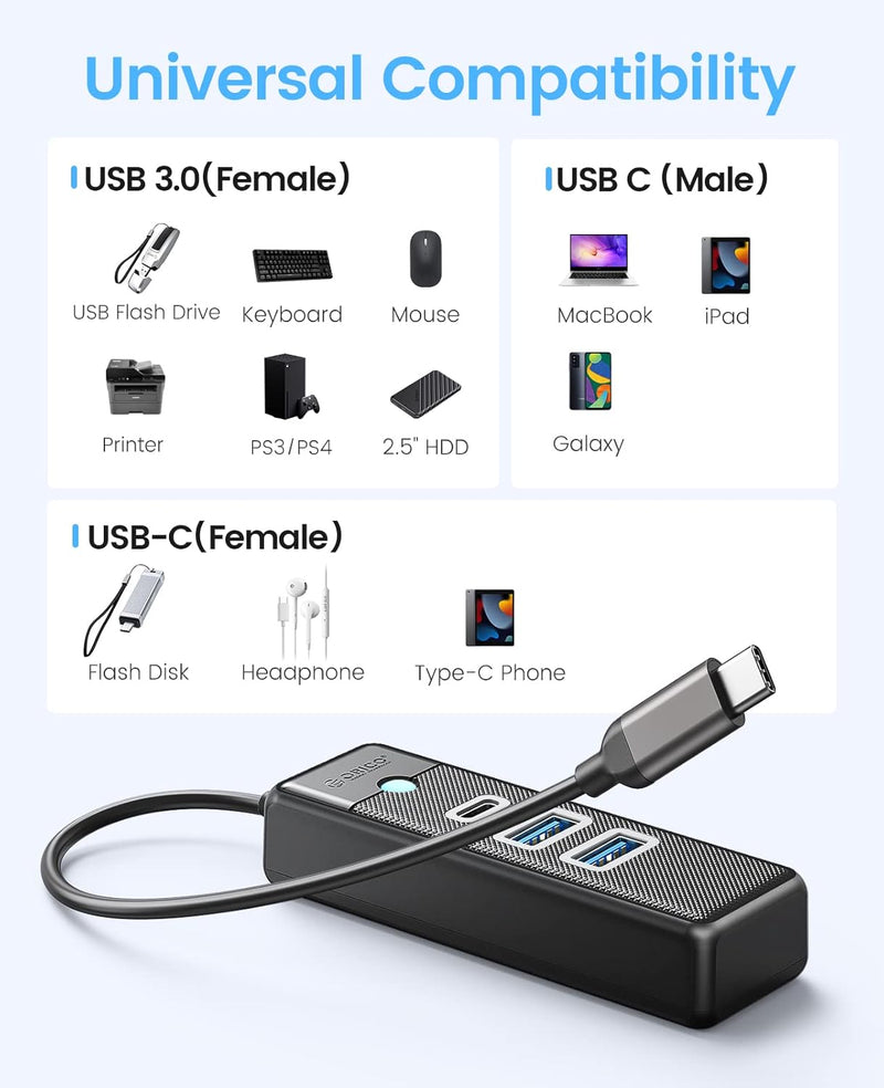 ORICO 2 Ports USB-A & USB-C To Type-C HUB PWC2U-C3