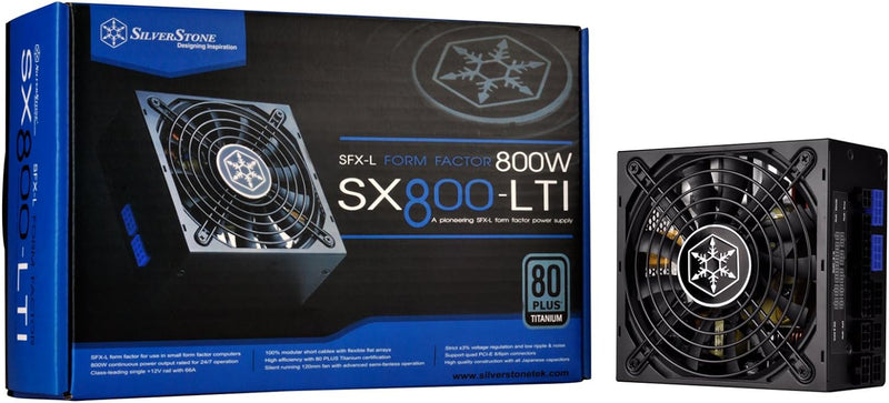 SilverStone 800W SX800-LTI SFX-L 80Plus Titanium Full Modular Power Supply (SST-SX800-LTI) 