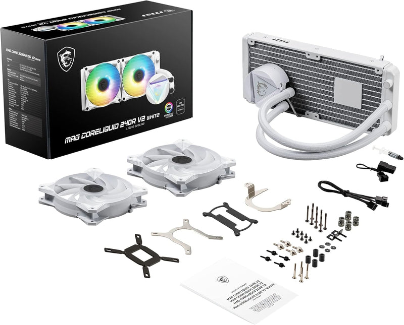 MAG CORELIQUID 240R V2 WHITE ARGB 240mm Liquid CPU Cooler 