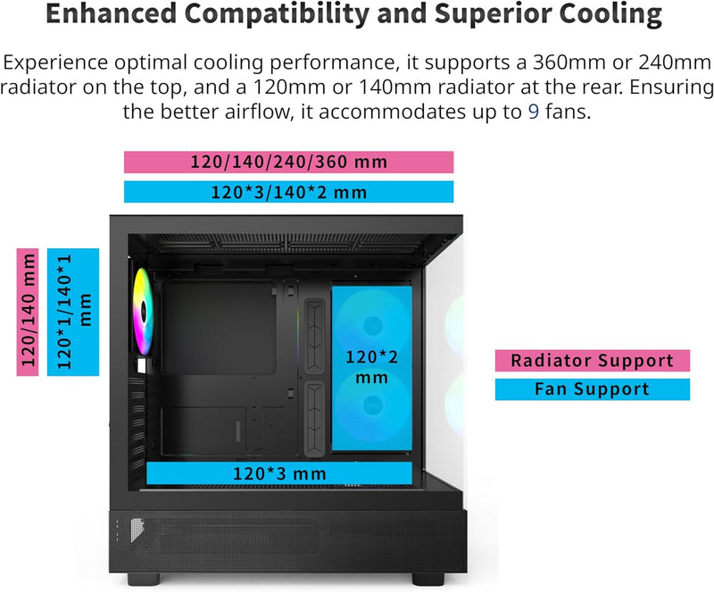 MONTECH XR BLACK ARGB ATX Case (MO-CA-XR-BK)