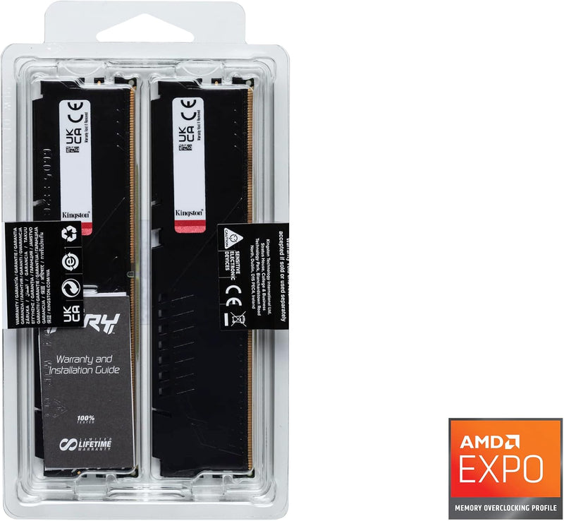 Kingston 32GB Kit (2x16GB) KF556C36BBEK2-32 Fury Beast DDR5-5600MHz Memory (AMD EXPO &amp; Intel XMP 3.0) 