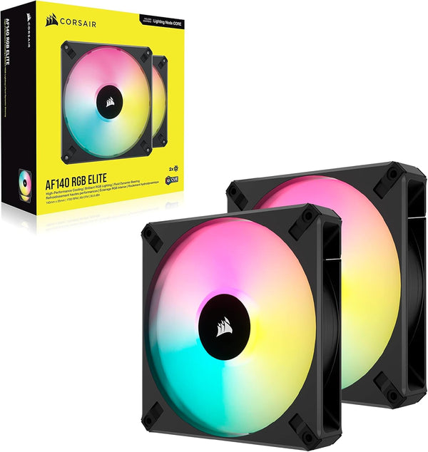 Corsair iCUE AF140 RGB ELITE 140mm PWM Dual Fan Kit 連 iCUE Lighting Node CORE RGB 控制器 - Black 黑色 (Twin Pack 兩件裝) CO-9050156-WW