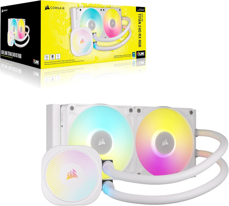 [最新產品] CORSAIR iCUE LINK TITAN 240 RX WHITE 白色 RGB 240mm Liquid CPU Cooler CW-9061020-WW