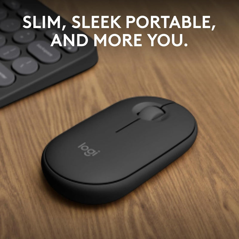 Logitech Pebble Mouse 2 M350s Slim Bluetooth Wireless Mouse 纖薄靜音無線藍牙滑鼠 - Graphite 石墨灰色 910-006988 原裝行貨