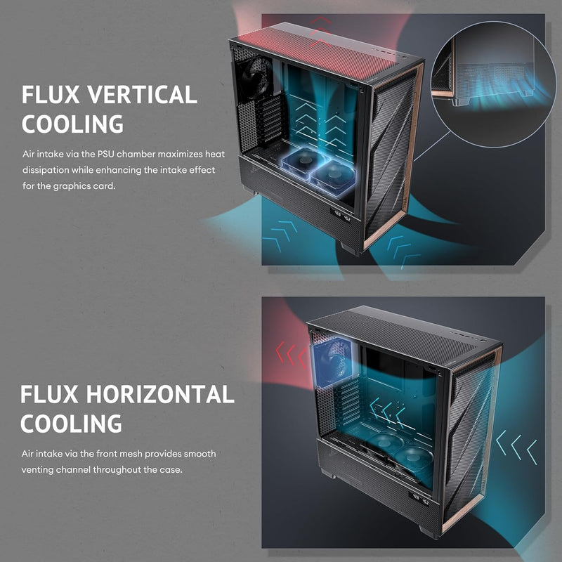 ANTEC FLUX PRO Black 黑色 Tempered Glass Full Tower E-ATX Case 支援背插式主機板 FLUX-PRO_EUV