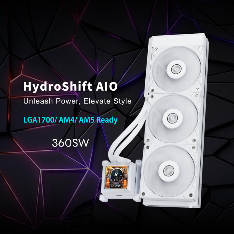 [最新產品] LIAN LI HydroShift LCD 360S White 白色 360mm Liquid CPU Cooler (HSLCD36SW)