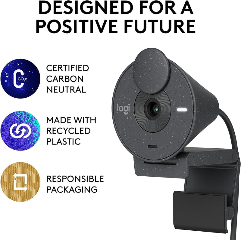 Logitech Brio 300 Full HD Webcam - Graphite 石墨灰色 960-001437 原裝行貨