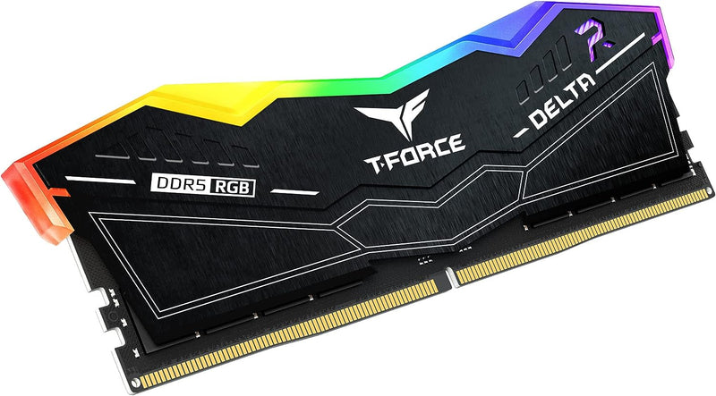 TEAMGROUP 32GB Kit (2x16GB) T-Force Delta RGB D5 Black Black DDR5 5600MHz Memory FF3D532G5600HC36BDC01 (RM-DR5A32B) 