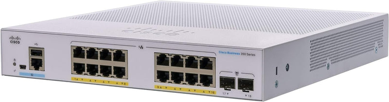 Cisco Business CBS350 16-Port Gigabit (240W PoE+) + 2-Port Gigabit SFP Uplink 全網管交換機 (CBS350-16FP-2G-UK / NE-3516A2G) 有限終生保用