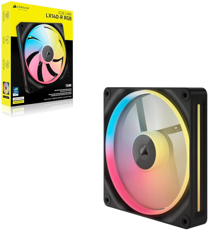 Corsair iCUE LINK LX140-R RGB Expansion Black 140mm PWM Reverse PC Case Fan (CO-9051051-WW)