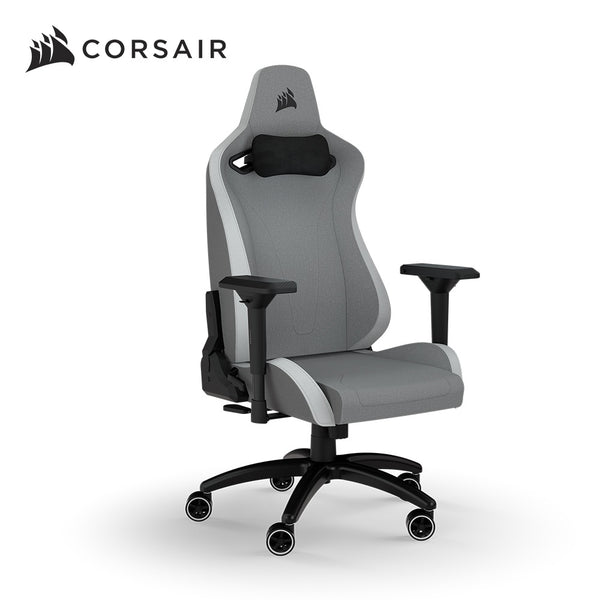Corsair TC200 Plush Leatherette Professional Gaming Chair (Gray White) (CF-9010045-WW) (delivery and installation included)
