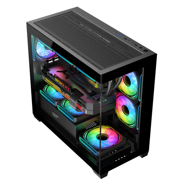 darkFlash DS900M Black 黑色 無中柱全景 Micro-ATX Case 不含風扇 (CA-DS900MB)