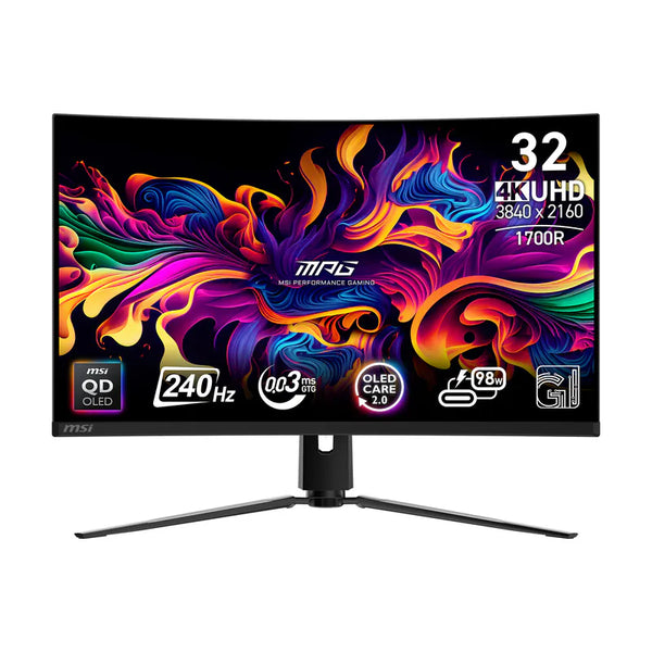 [最新產品] MSI 31.5" MPG321CURX QD-OLED 240Hz 4K UHD (16:9) 曲面量子點電競顯示器(HDMI2.1) (MO-MP32CQO)