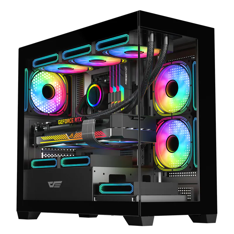 darkFlash DS900M Black 黑色 無中柱全景 Micro-ATX Case 不含風扇 (CA-DS900MB)