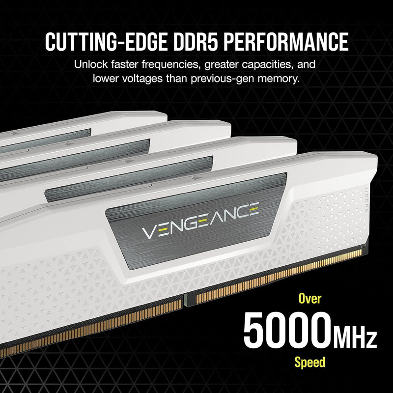 CORSAIR 32GB Kit (2x16GB) VENGEANCE White 白色 CMK32GX5M2B5600C36W DDR5 5600MHz Memory