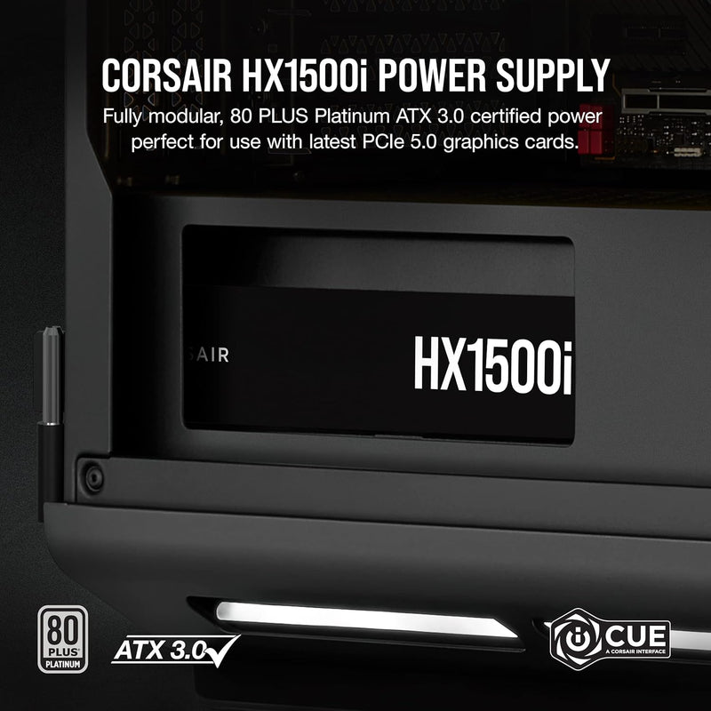 CORSAIR 1500W HX1500i ATX3.0 80Plus Platinum Full Modular Ultra-Low Noise Platinum Power Supply (CP-9020261-UK)