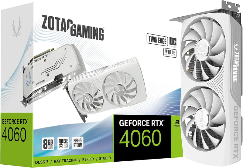 ZOTAC GAMING GeForce RTX 4060 Twin Edge OC White Edition 8GB GDDR6 ZT-D40600Q-10M