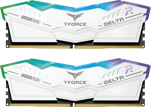 TEAMGROUP 32GB Kit (2x16GB) T-Force Delta RGB D5 White White DDR5 6000MHz Memory FF4D532G6000HC38ADC01 (RM-DR5B32W) 