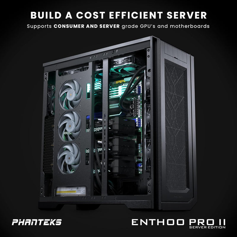 Phanteks Enthoo Pro II Closed Panel Server Edition E-ATX/SSI EEB Tower Case PH-ES620PC_BK02