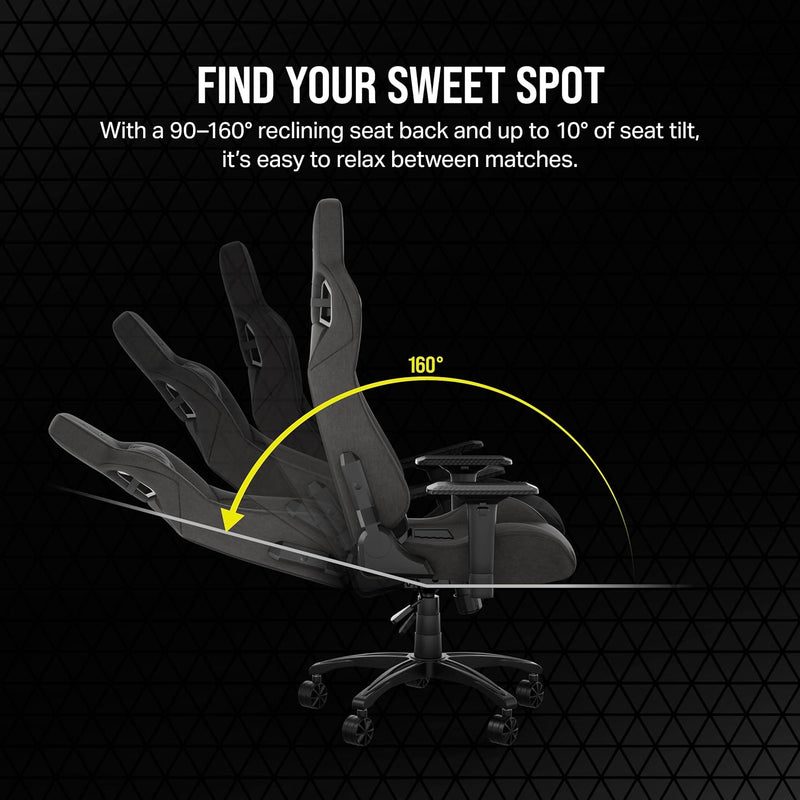 Corsair T3 RUSH Fabric Gaming Chair (2023) -CHARCOAL (Direct delivery from agent)