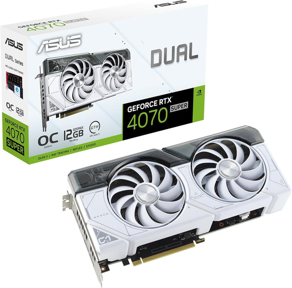 ASUS DUAL GeForce RTX™ 4070 SUPER EVO White OC 12GB GDDR6X DUAL-RTX4070S-O12G-EVO-WHITE (DI-E407SB1)