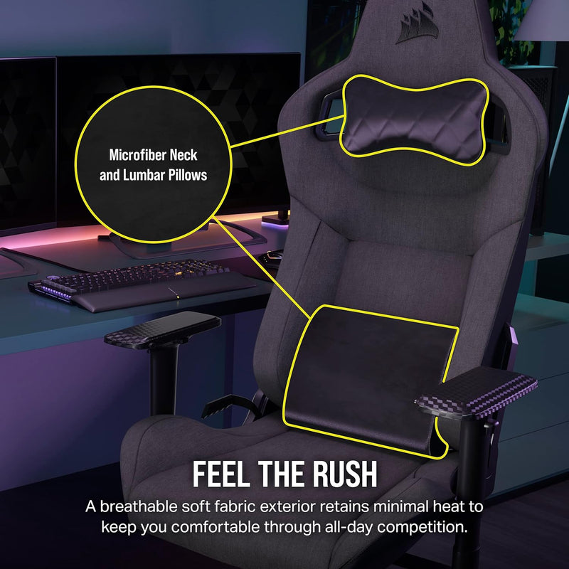 Corsair T3 RUSH Fabric Gaming Chair (2023) -CHARCOAL (Direct delivery from agent)