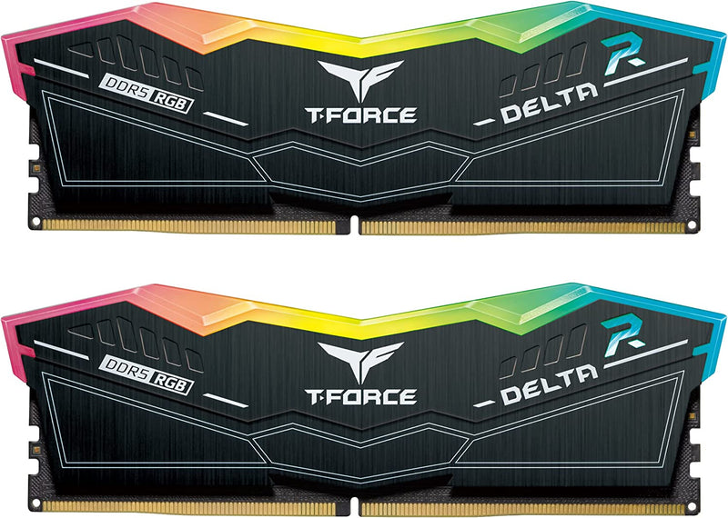 TEAMGROUP 32GB Kit (2x16GB) T-Force Delta RGB D5 Black 黑色 DDR5 5600MHz Memory FF3D532G5600HC36BDC01 (RM-DR5A32B)