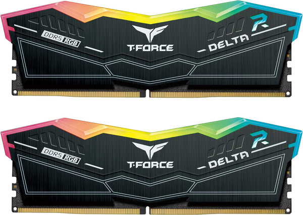 TEAMGROUP 32GB Kit (2x16GB) T-Force Delta RGB D5 Black Black DDR5 8000MHz Memory FF3D532G8000HC38DDC01 (RM-DR5K32B) 