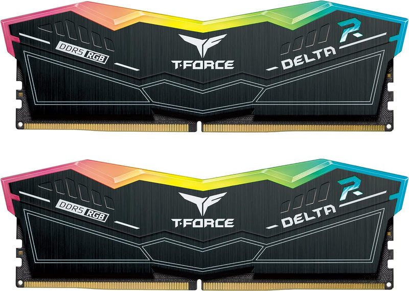 TEAMGROUP 64GB Kit (2x32GB) T-Force Delta RGB D5 Black 黑色 DDR5 6000MHz Memory FF3D564G6000HC38ADC01 (RM-DR5B64B)