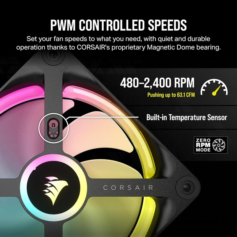 Corsair iCUE LINK QX120 RGB Black 120mm PWM PC Case Fan (CO-9051001-WW)