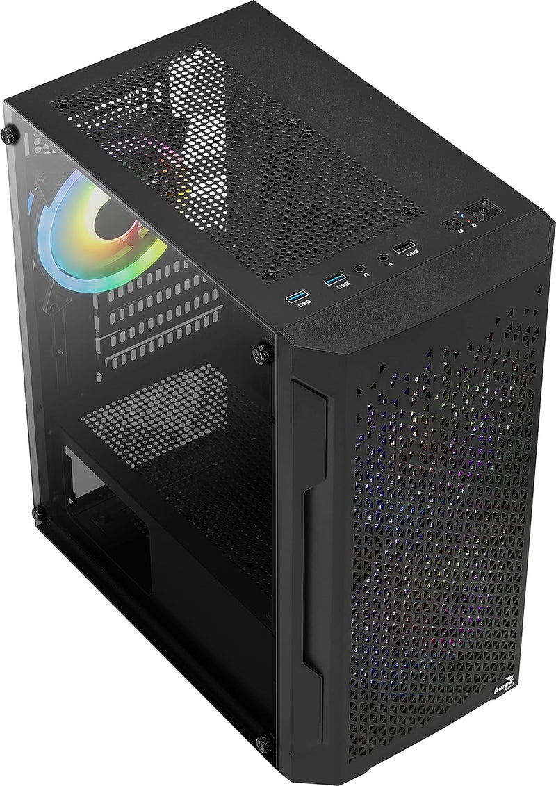 AeroCool Trinity Mini FRGB Black 黑色 Tempered Glass Micro-ATX Case