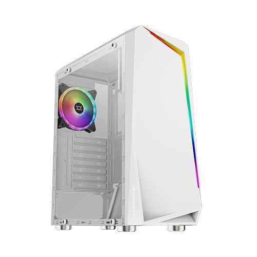 XIGMATEK Vortex Arctic White 白色 Tempered Glass Micro-ATX Case (CA-VORTEXW)