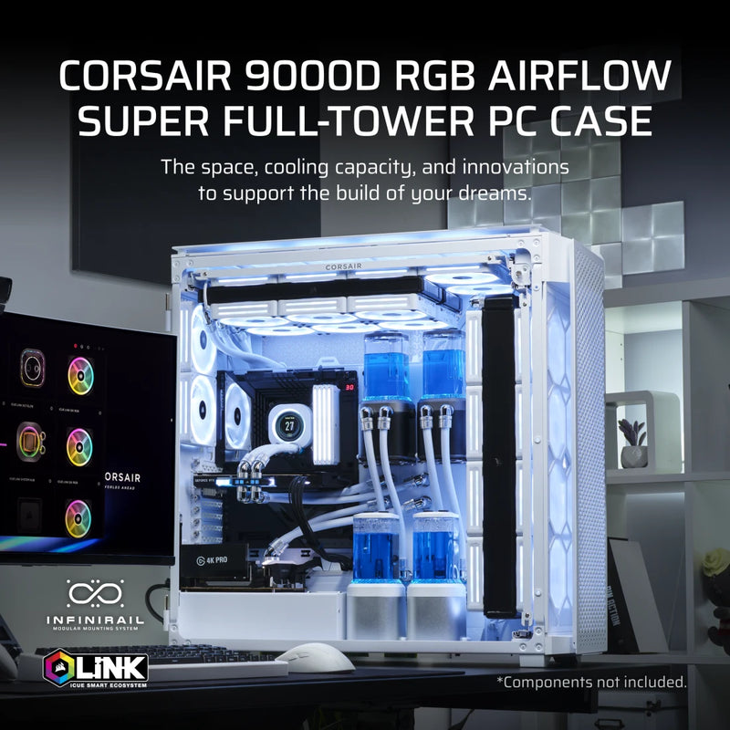 CORSAIR 9000D White 白色 RGB AIRFLOW Super Full-Tower PC Case CC-9011274-WW