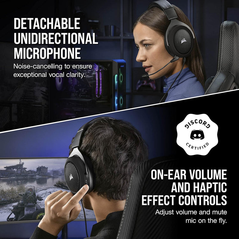 【Corsair 9月份夏季超筍價】Corsair HS60 HAPTIC Stereo Gaming Headset with Haptic Bass — Carbon CA-9011228-AP