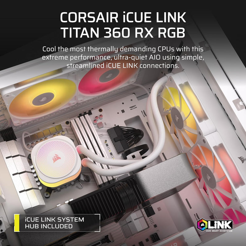 [最新產品] CORSAIR iCUE LINK TITAN 360 RX WHITE 白色 RGB 360mm Liquid CPU Cooler CW-9061021-WW