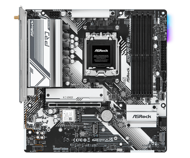 ASRock A620M Pro RS WiFi DDR5,Socket AM5 mATX Motherboard 