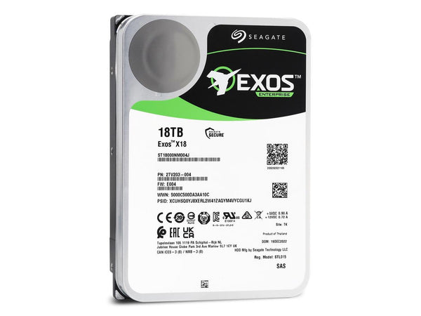 Seagate 18TB Exos X18 ST18000NM004J Enterprise 3.5" SAS 12Gb/s 7200rpm 256MB Cache HDD