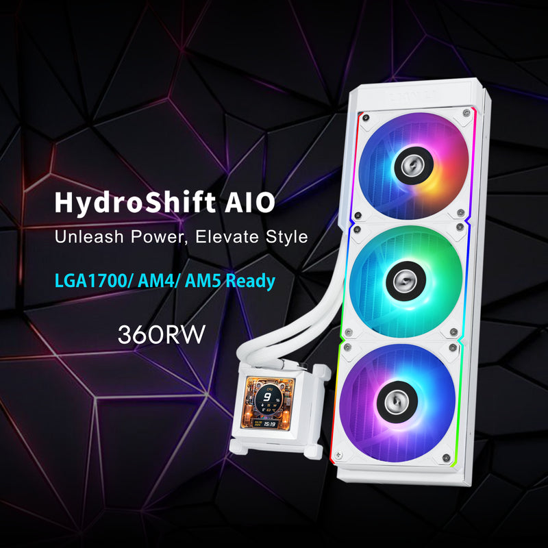 [最新產品] LIAN LI HydroShift LCD 360R White 白色 360mm Liquid CPU Cooler (HSLCD36RW)