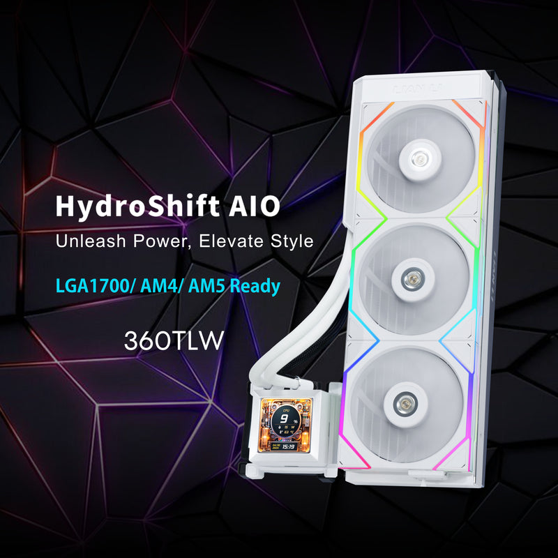 [最新產品] LIAN LI HydroShift LCD 360TL White 白色 360mm Liquid CPU Cooler (HSLCD36TW)