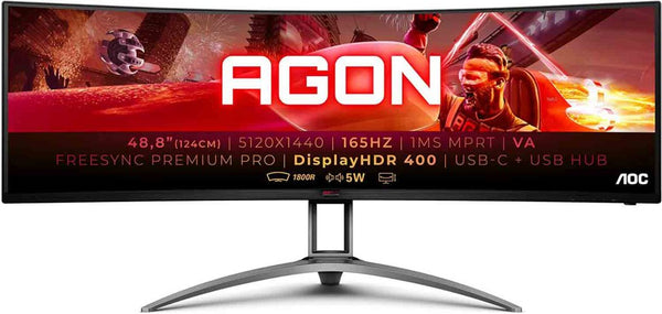 AOC 49" AGON AG493UCX2 165Hz 5K 5120x1440 DQHD VA (32:9) 曲面電競顯示器(HDMI2.1)