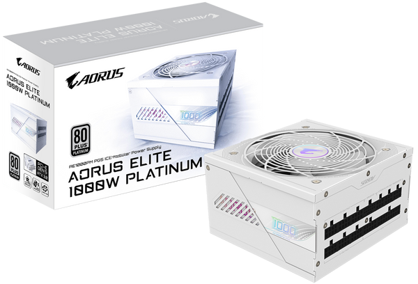 GIGABYTE 1000W AORUS ELITE P1000W 80+ Platinum Modular PCIe 5.0 ICE Power Supply GP-AE1000PM PG5 ICE