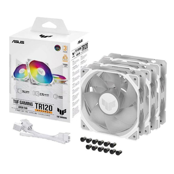 ASUS TUF Gaming TR120 WHITE 白色 ARGB 12cm Case Fan - 3xFan Kit 三風扇組合 (TH-ATTR36W)