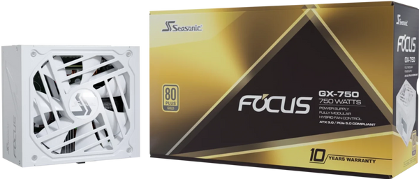 [New Year Promotion] Seasonic 750W Focus GX-750 White ATX3.0 80Plus Gold Full Modular Power Supply - SSR-750FX3(G)WHITE