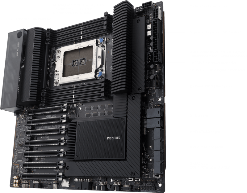 ASUS PRO WS WRX80E-SAGE SE WIFI DDR4,Socket sWRX8 EATX Motherboard