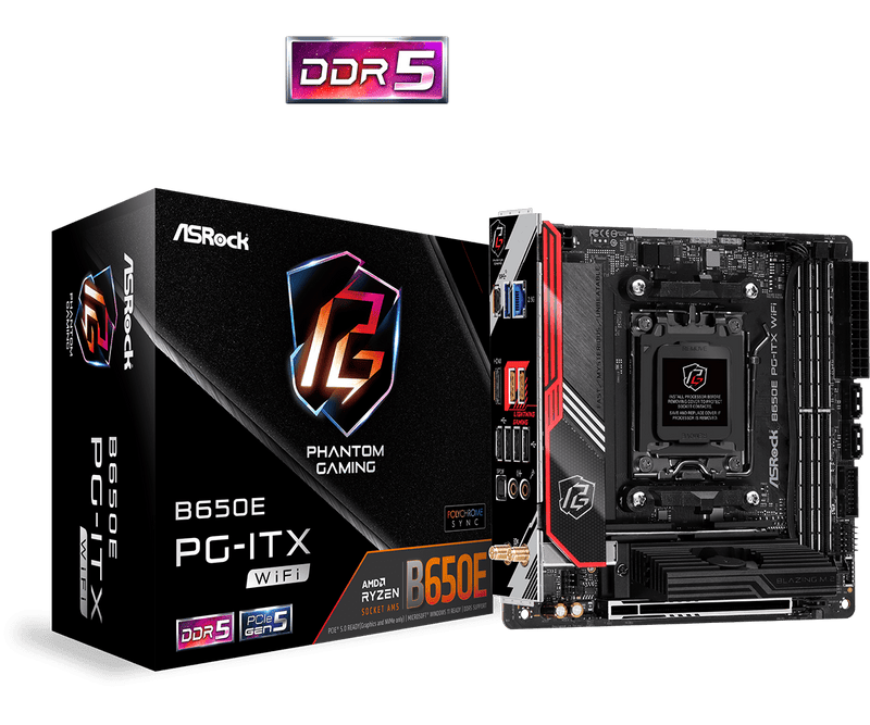 ASRock B650E PG-ITX WiFi DDR5,Socket AM5 Mini-ITX Motherboard