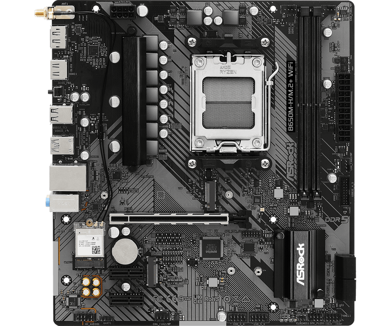 ASRock B650M-H/M.2+ WiFi DDR5,Socket AM5 mATX Motherboard 