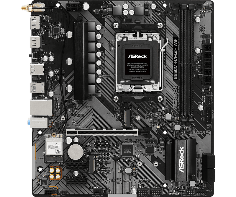 ASRock B650M-H/M.2+ WiFi DDR5,Socket AM5 mATX Motherboard 