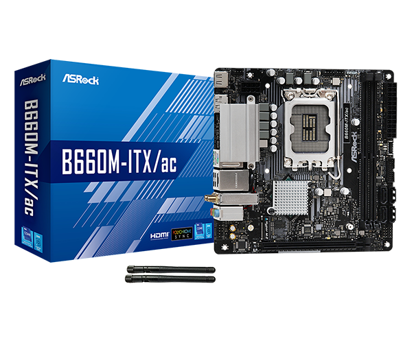 ASRock B660M-ITX/ac DDR4,LGA 1700 Mini-ITX Motherboard